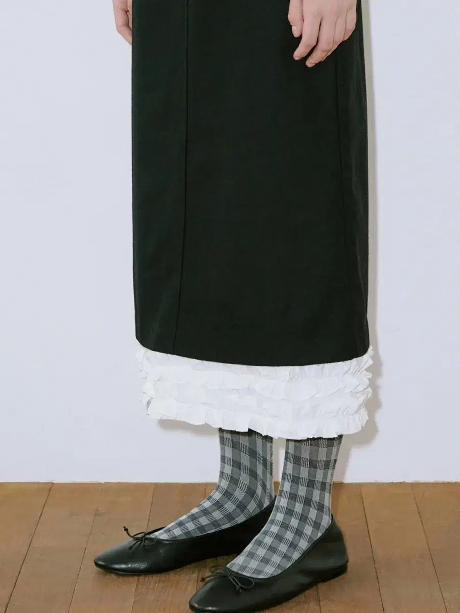 シヌーン SINOON 人気 | フリルロングスカート ブラック s