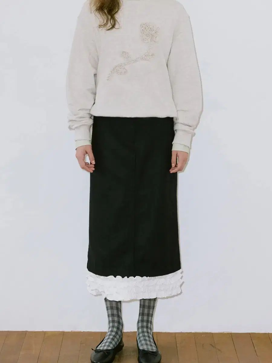 シヌーン SINOON 人気 | フリルロングスカート ブラック s