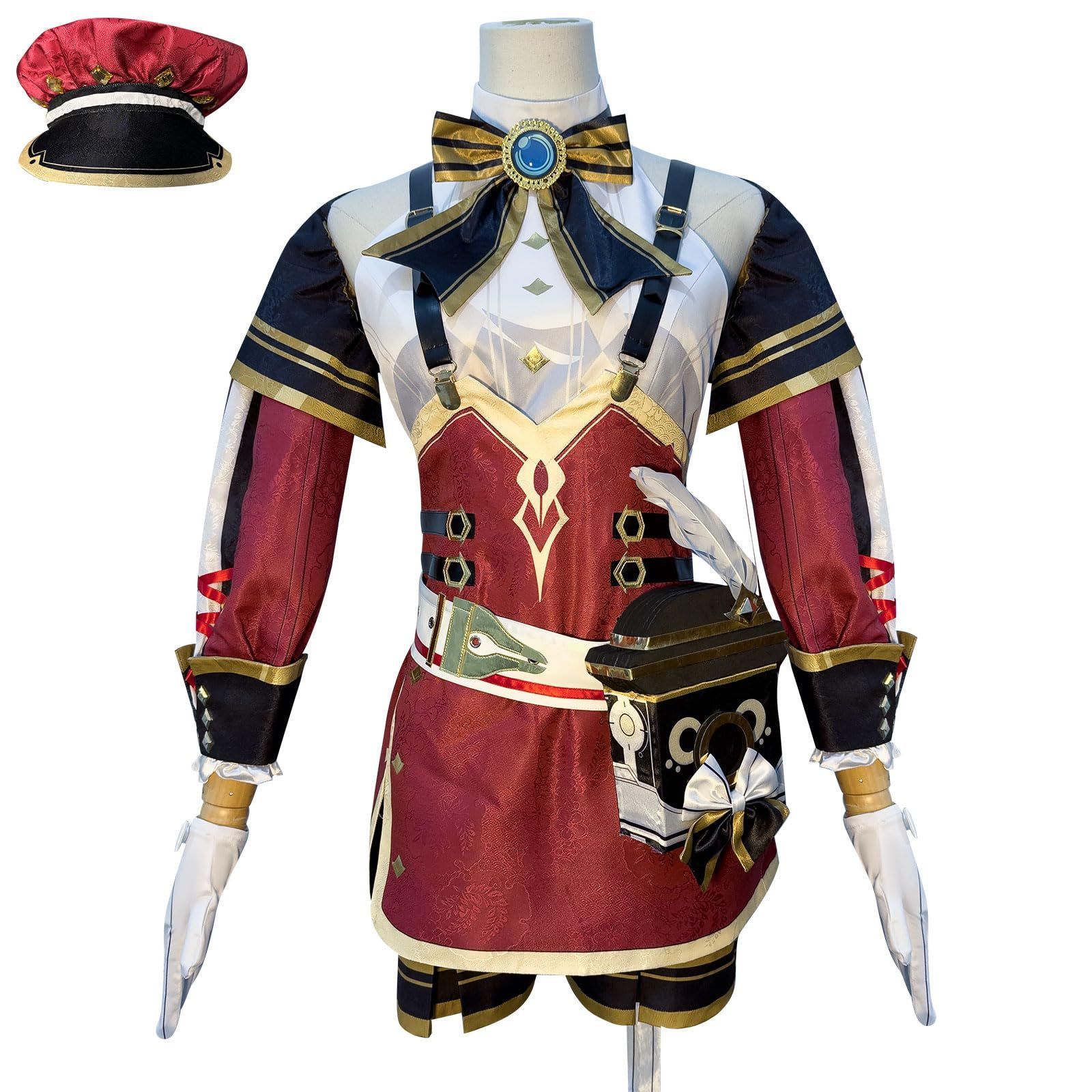 原神コスプレ服シャーロットコスプレ女楓丹記者ゲームアニメ女装フルセットゲームコスプレ アニメ風 舞台装 演出服 ク