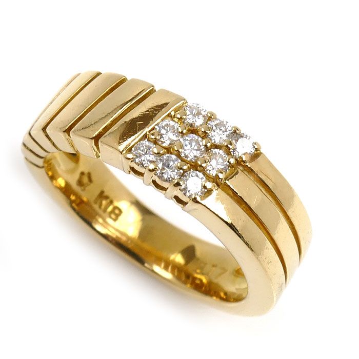 star sand 星の砂 K 18 YG イエローゴールド リング 指輪 ダイヤモンド0.17 ct 8号 5.7 g レディース