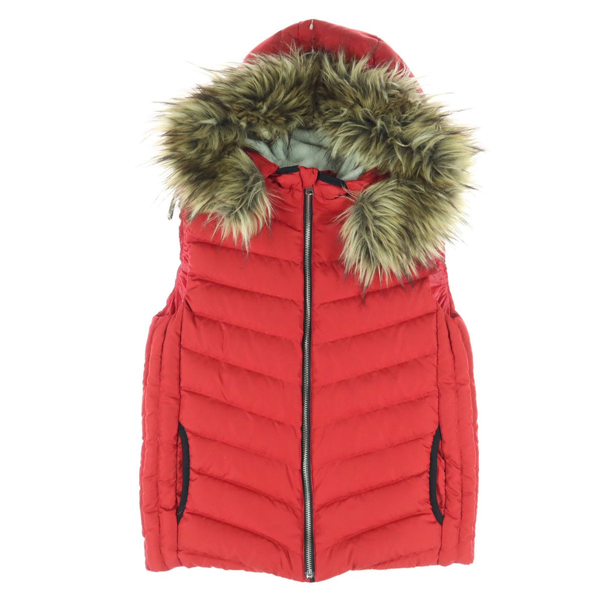 GAP ダウンベスト ギャップ 美品 - 2way 脱着 グレー ファーフード 40