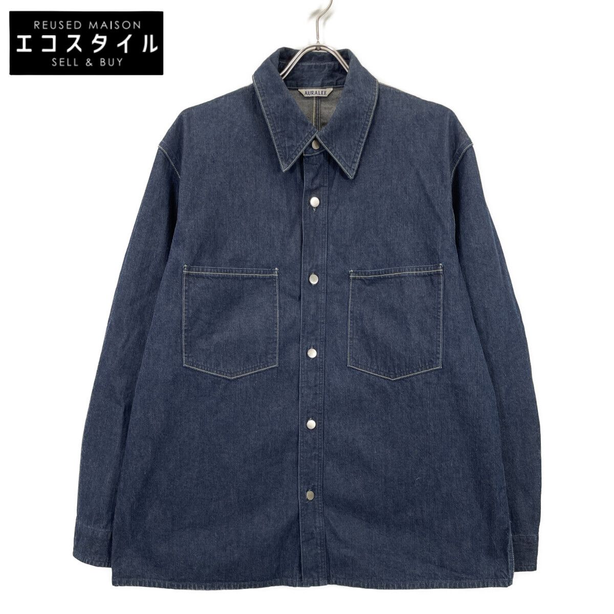 AURALEE オーラリー ｲﾝﾃﾞｨｺﾞ HARD TWIST LIGHT DENIM SHIRTS BLOUSON 4