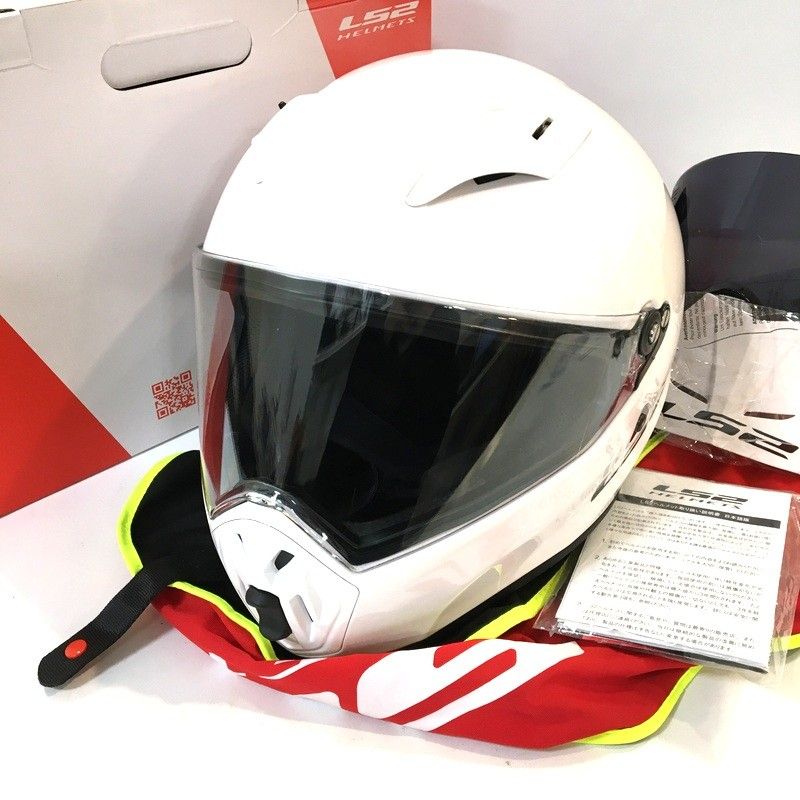 LS 2 エルエスツー STREET FIGHTER フルフェイスヘルメット 除菌消臭済 XLサイズ ホワイト オートバイ ツーリング ライディング バイカー バイク用品 TA 3860