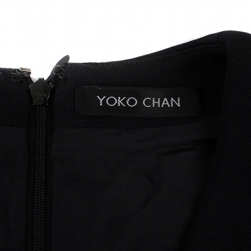 ヨーコチャン YOKO CHAN ワンピース ひざ丈 ノースリーブ Vネック 38 M