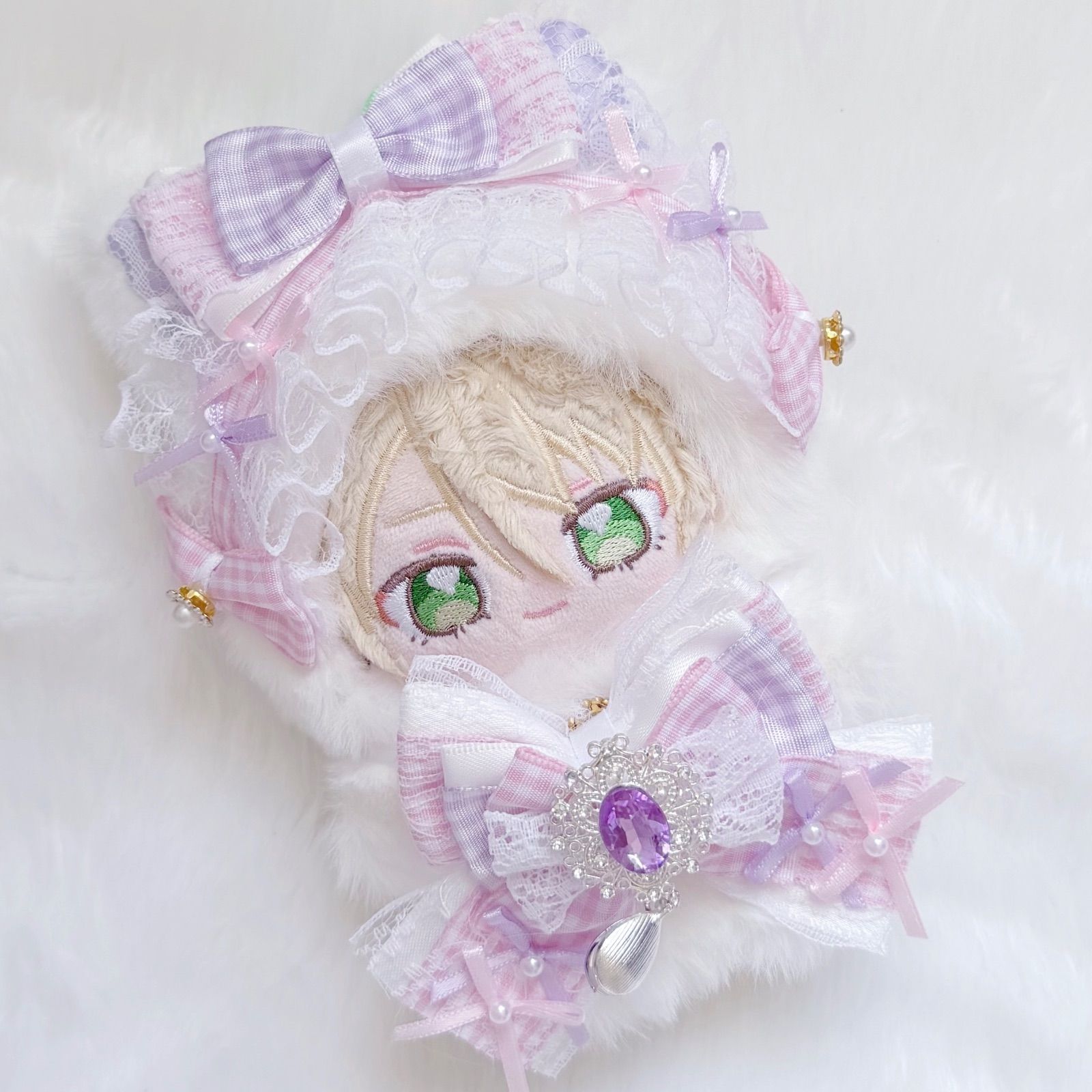 10cm～12cm用 ぬい服 ハンドメイド いつぬい ピンク 紫 猫耳 - メルカリ