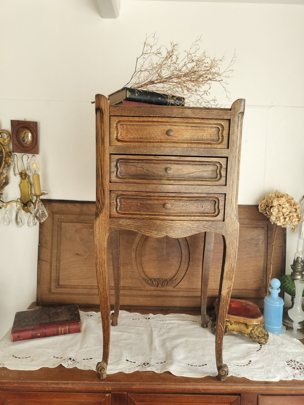 フランス アンティーク 木製 ナイトテーブル 家具