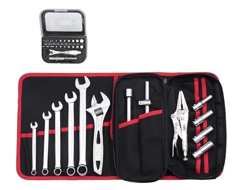 トネ TONE ツールセット TSA 3171 ブラック 内容17点 差込角9.5 mm-ビット差込 3 8 -ビット差込 メンテナンス バイク 車載 整備工具 ライダーズ 工具セット