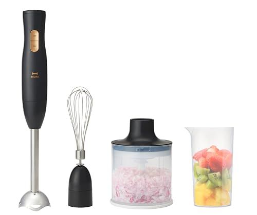 BRUNO ブルーノ マルチスティックブレンダー 1台5役 混ぜる つぶす 刻む 砕く 泡立てる ハンドミキサー ハンドブレンダー ブレンダー フードミキサー フードプロセッサー 氷も砕ける 氷対応 ブラック 黒 BOE 140 CBK