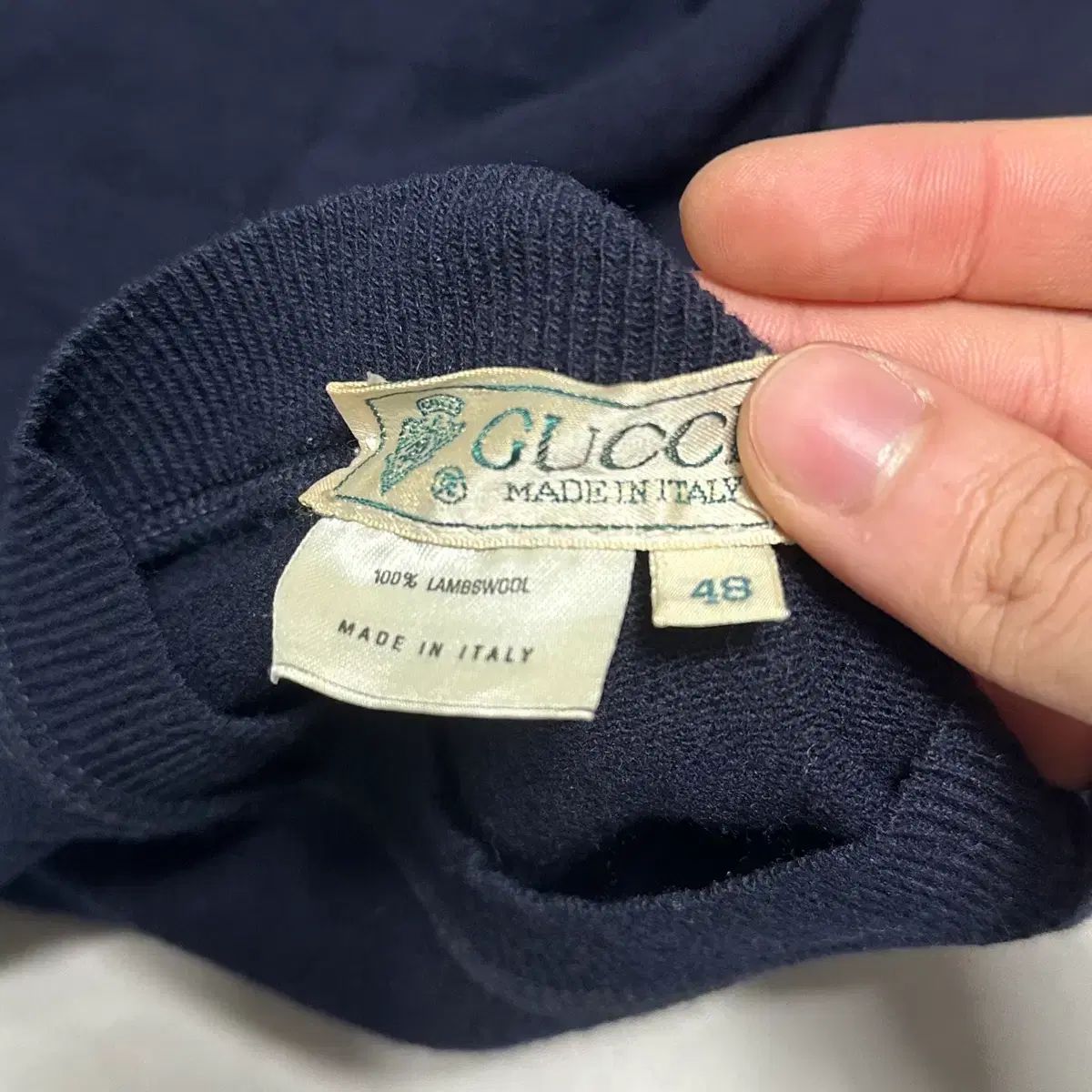 48 グッチ ラムウール ニット ネイビー