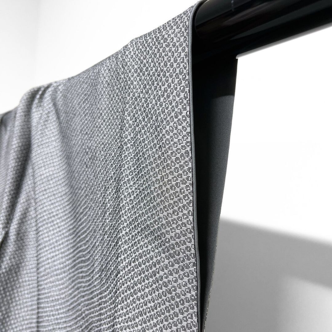 小紋 お召 鹿の子模様 グレー モノトーン 着物 121b p ms - メルカリ