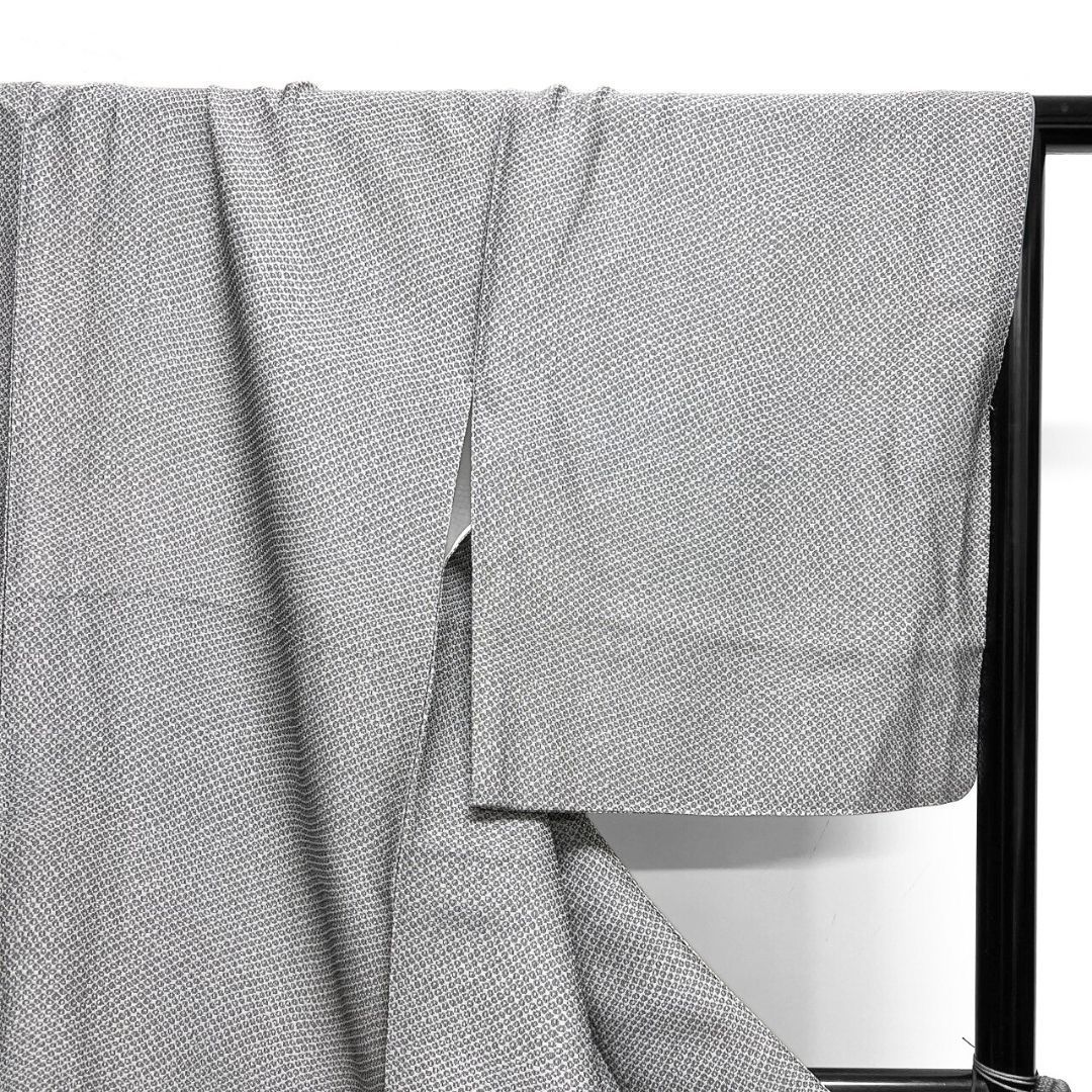 小紋 お召 鹿の子模様 グレー モノトーン 着物 121b p ms - メルカリ