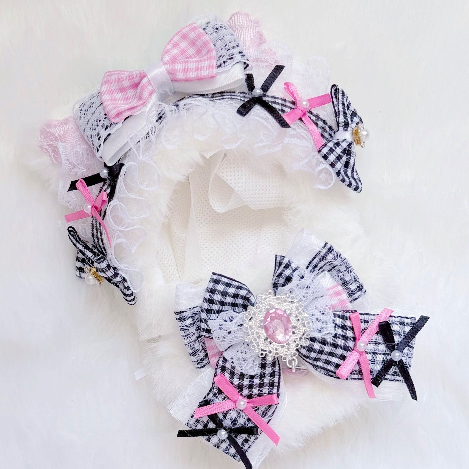 10cm～12cm用 ぬい服 ハンドメイド いつぬい 黒色 ピンク 猫耳 - メルカリ