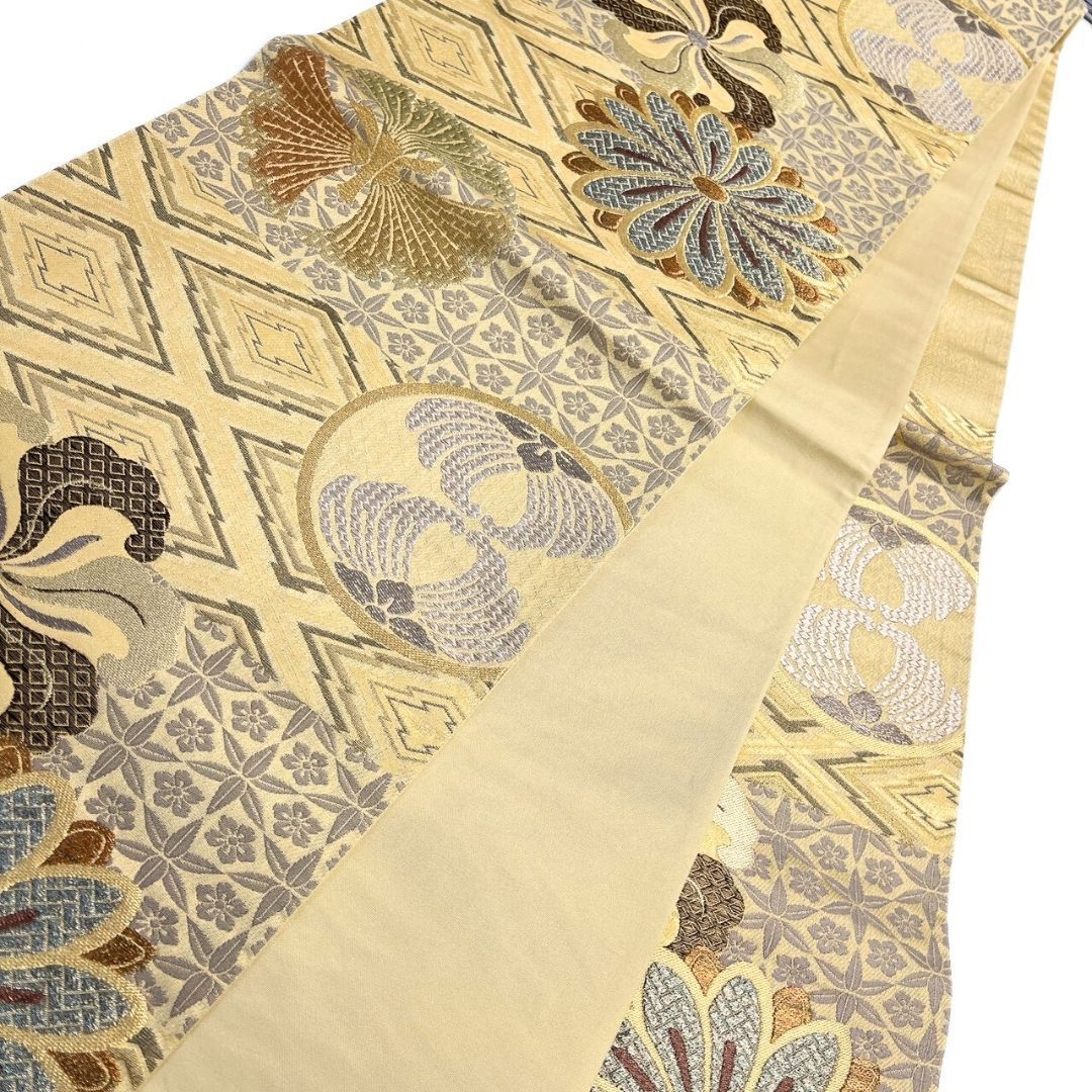 袋帯 ブランド帯 松川菱 檜垣 菊花 花模様 金糸 着物 121b p ms - メルカリ