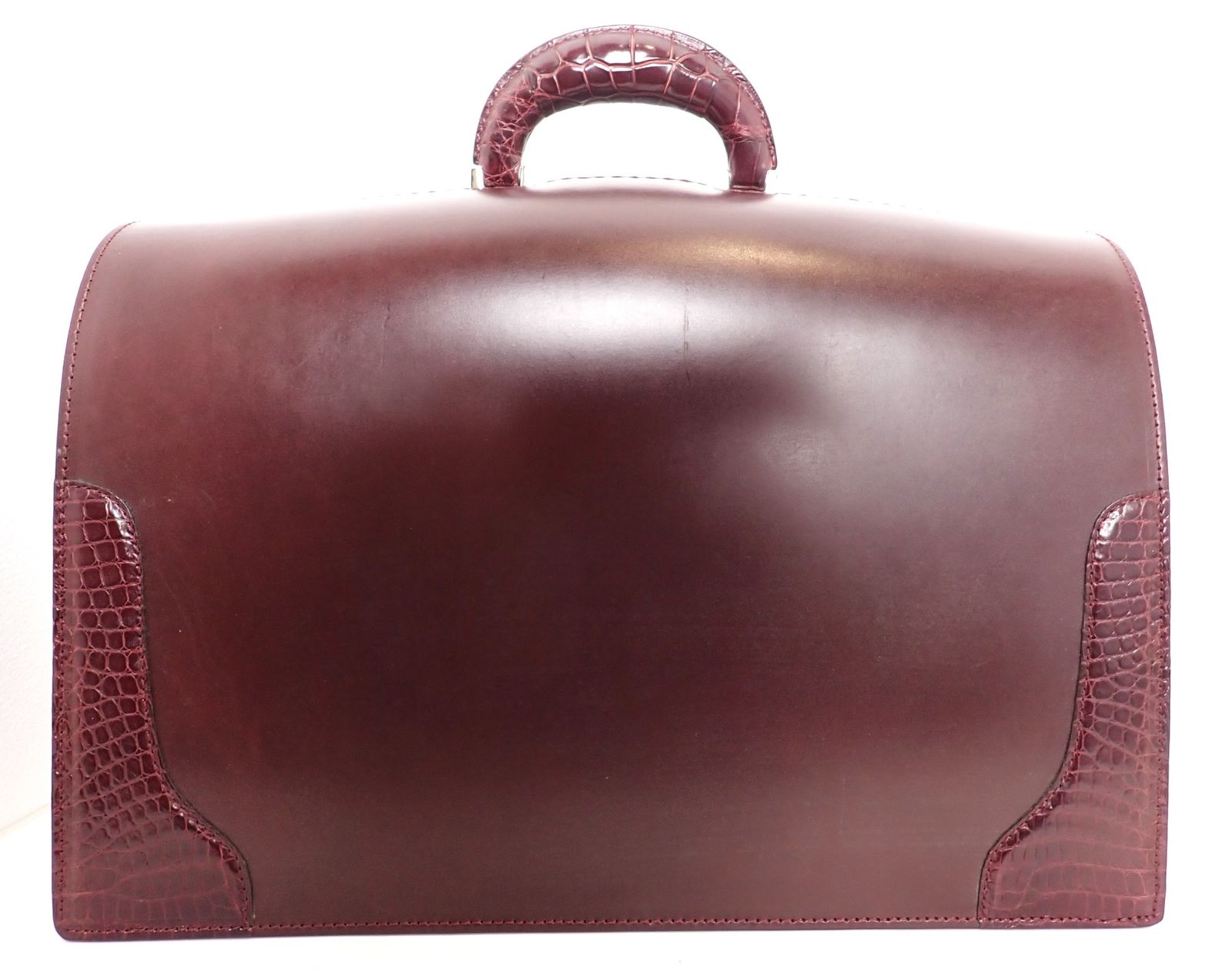 大峽製鞄 おおばせいほう ザ ダレスバッグ ブラウン 茶色 クロコダイルレザー ボストンバッグ ブリーフケース ビジネスバッグ
