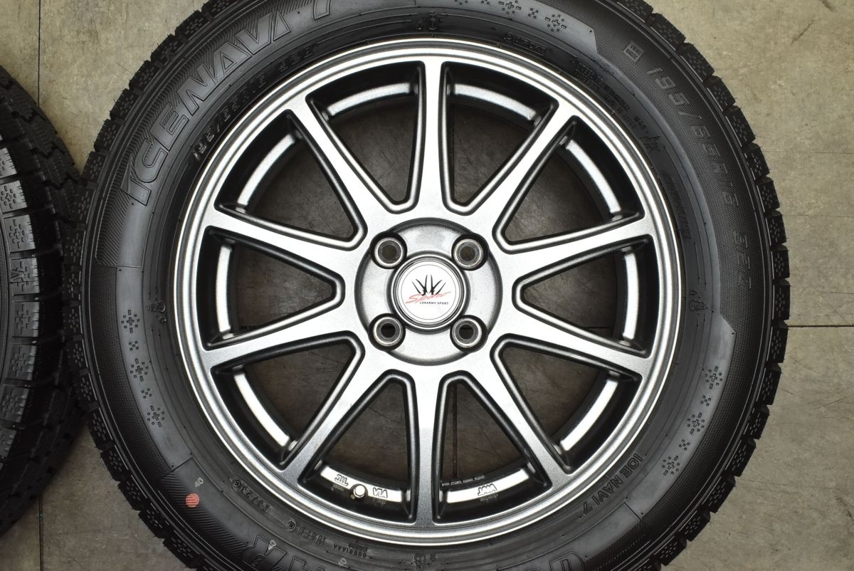  バリ溝 ロクサーニスポーツ 16 in 6 J 43 PCD 100 グッドイヤー アイスナビ7 195 65 R ライズ ロッキー レックス ガソリン車 16インチ タイヤ ホイールセット