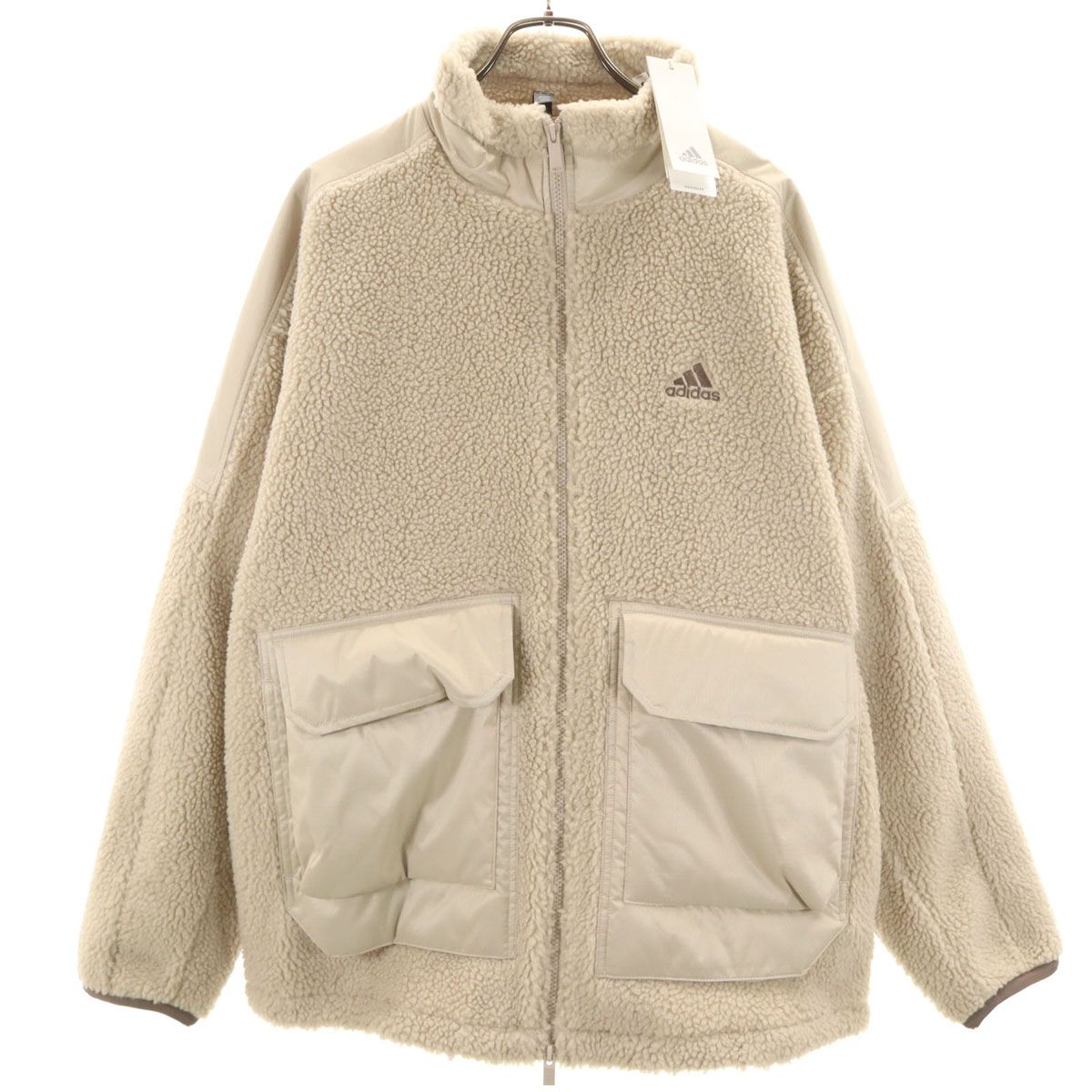 ジャケット・アウター 2525 未使用 adidas アディダス sportswear ボアジャケット XL オフホワイト