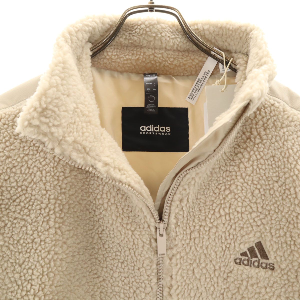 未使用 adidas アディダス sportswear ボアジャケット XL オフホワイト