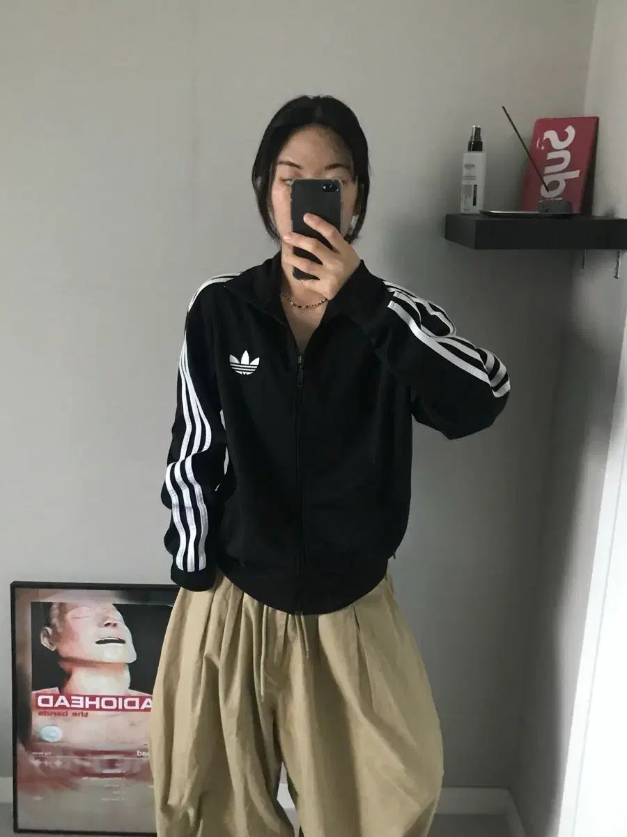 アディダス ファイヤーバード ブラック トラックジャージ