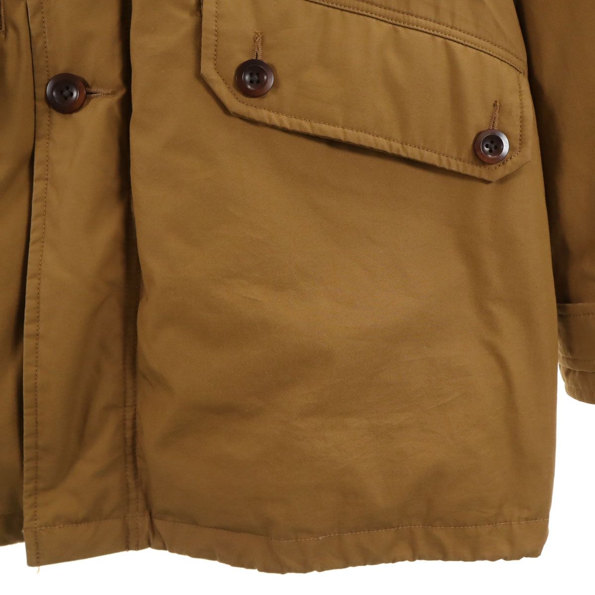 MHL. エムエイチエル フーデッド ダウンコート S キャメル