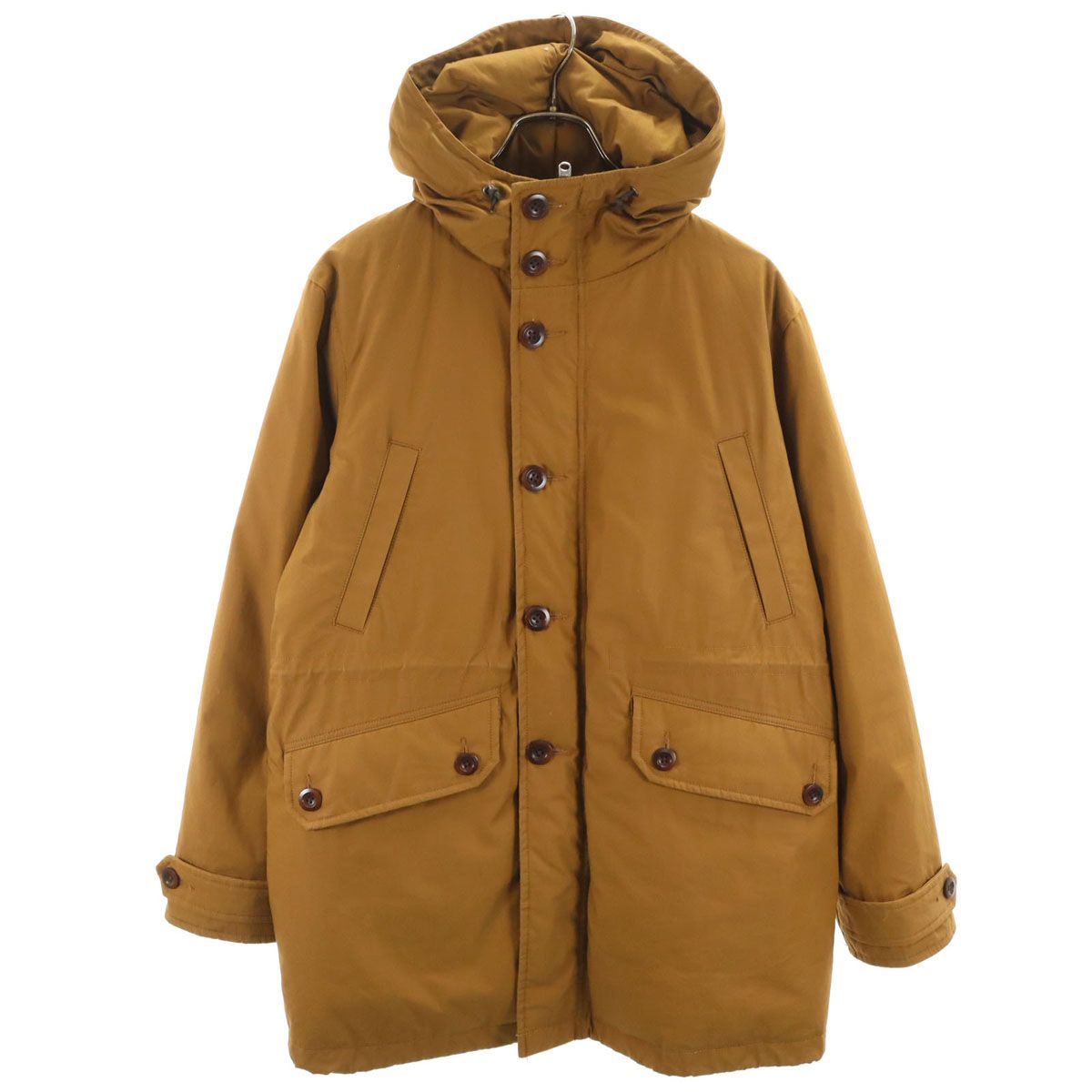 MHL. エムエイチエル フーデッド ダウンコート S キャメル