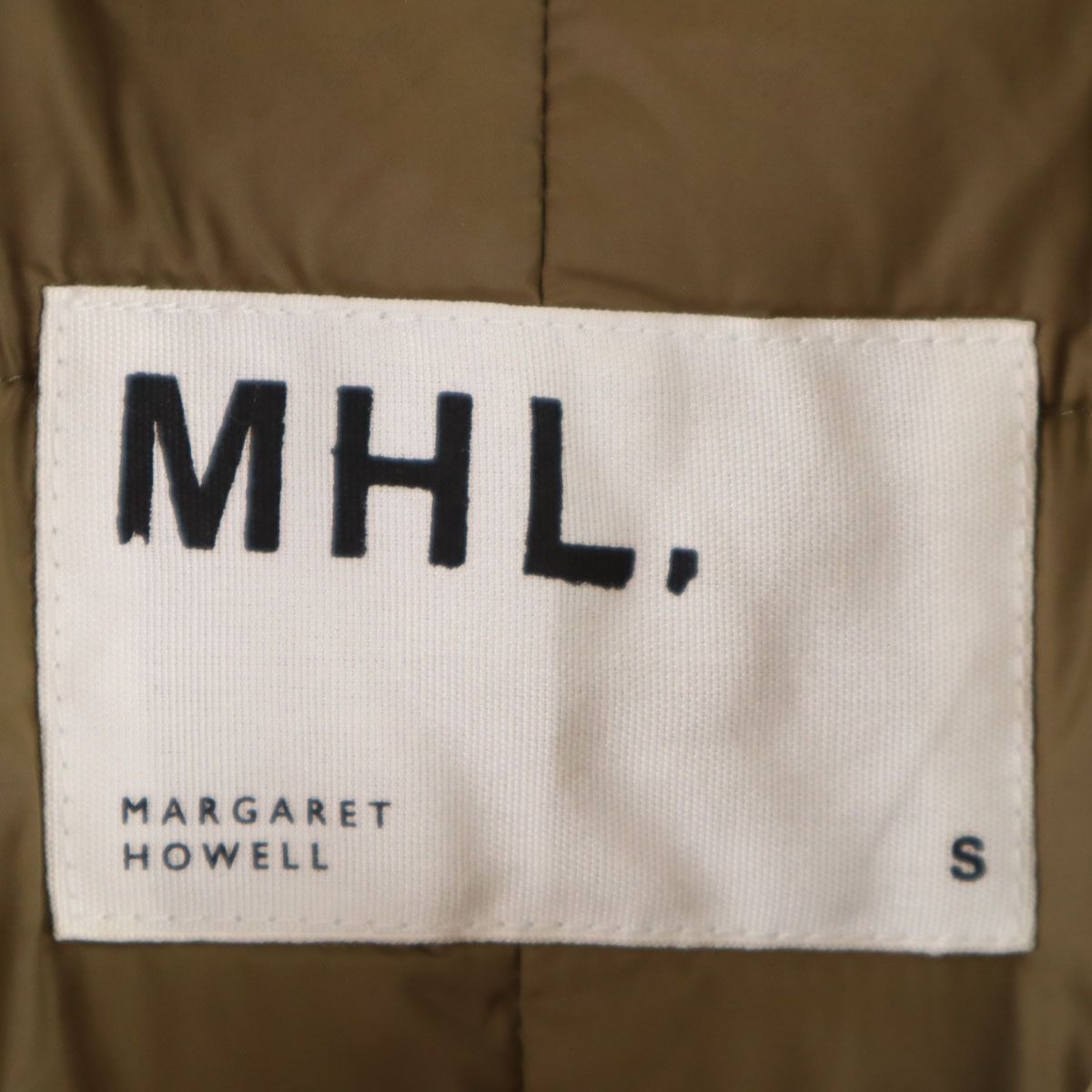 MHL. エムエイチエル フーデッド ダウンコート S キャメル