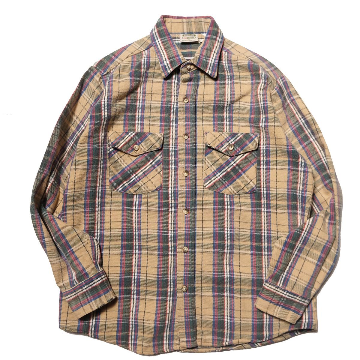 80's 90's USA製 ファイブブラザー チェック ヘビーネルシャツ (M