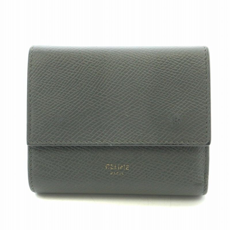セリーヌ CELINE スモールトリフォールドウォレット グレインド セリーヌ CELINE スモールトリフォールドウォレット グレインド