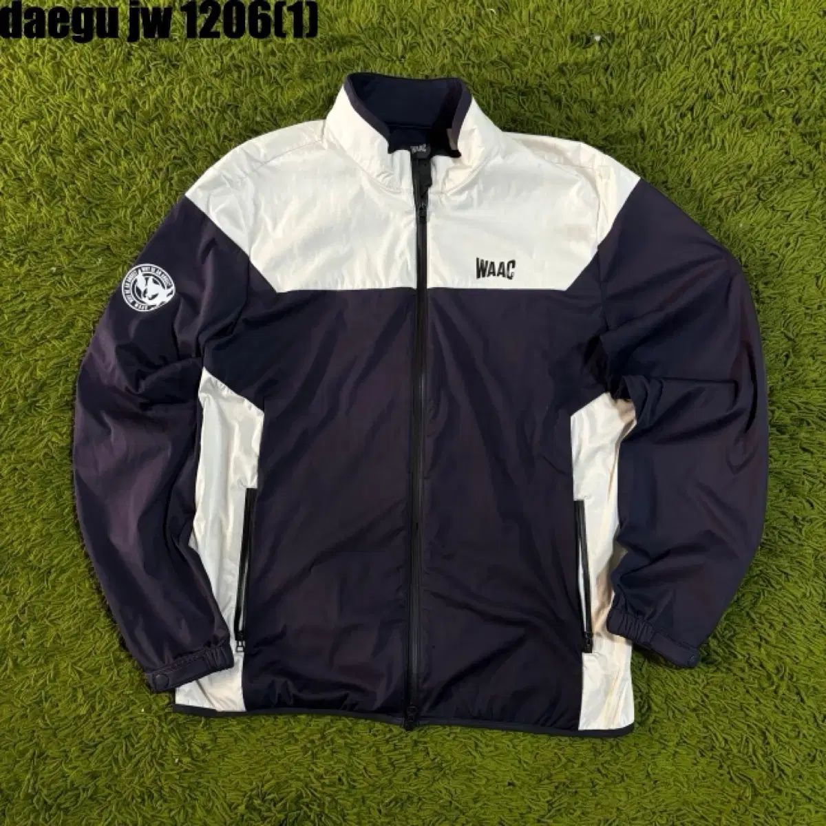 ワック WAAC ゴルフ 白 ネイビー ウィンドブレーカー ジャケット L