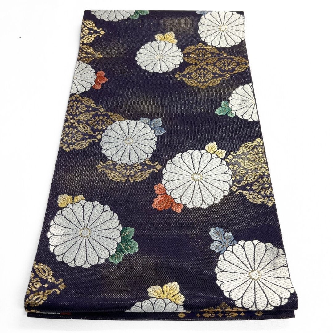 名古屋帯　菱取り　花菱　菊花　着物　093w p 名古屋帯 菱取り 花菱 菊花 着物 093w p 名古屋帯