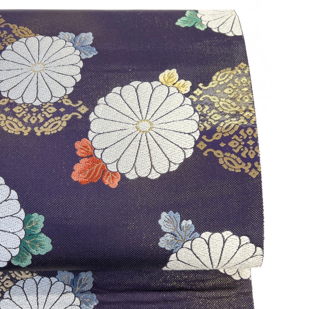 袋帯 小葵菊花紋 菊花 花菱 金糸 着物 121b p ms - メルカリ