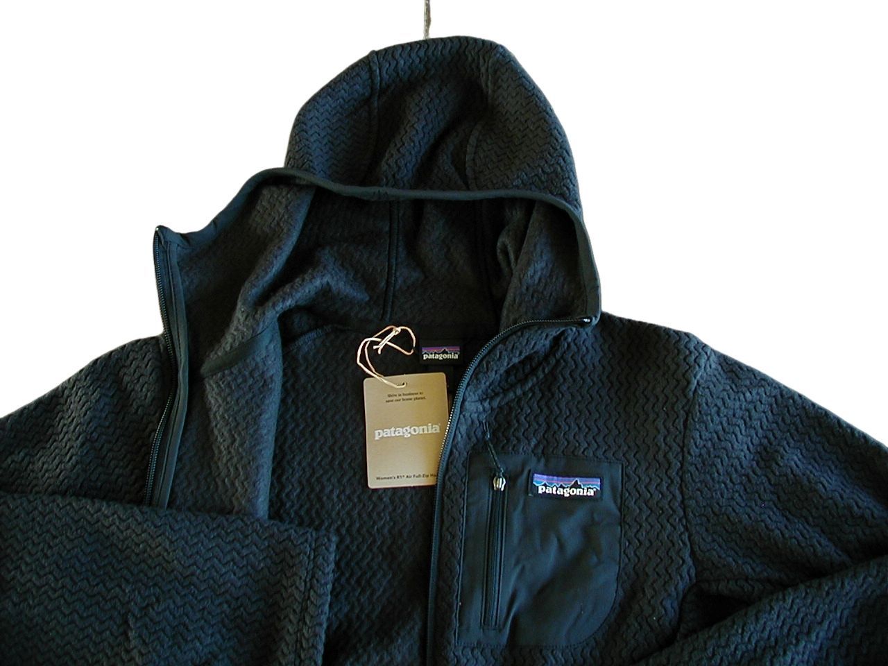S パタゴニア W’s R 1 エア フルジップ フーディ patagonia Black BLK