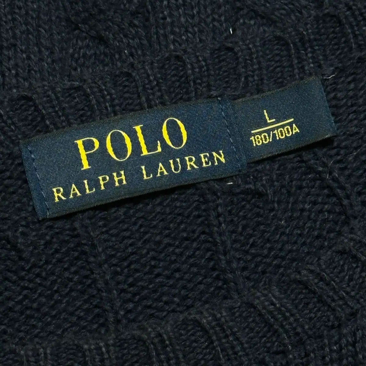 L ポロラルフローレン 人気 ネイビー ケーブルニット