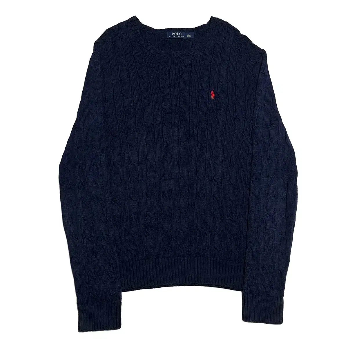 L ポロラルフローレン 人気 ネイビー ケーブルニット