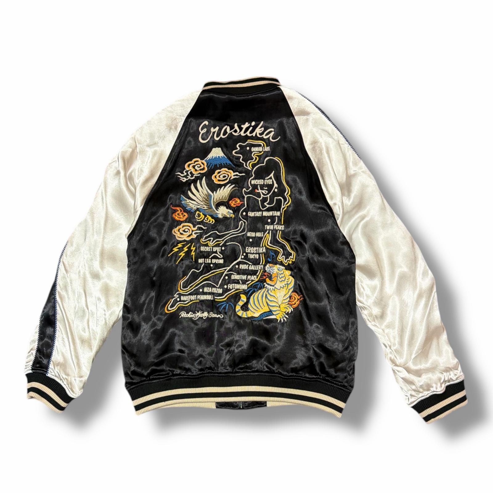 RUDE GALLERY × Rockin Jelly Bean 22 AW MARIA NUDE MAP JACKET リバーシブル スカジャン ルードギャラリー ロッキンジェリービーン ブラック 5 3629 M