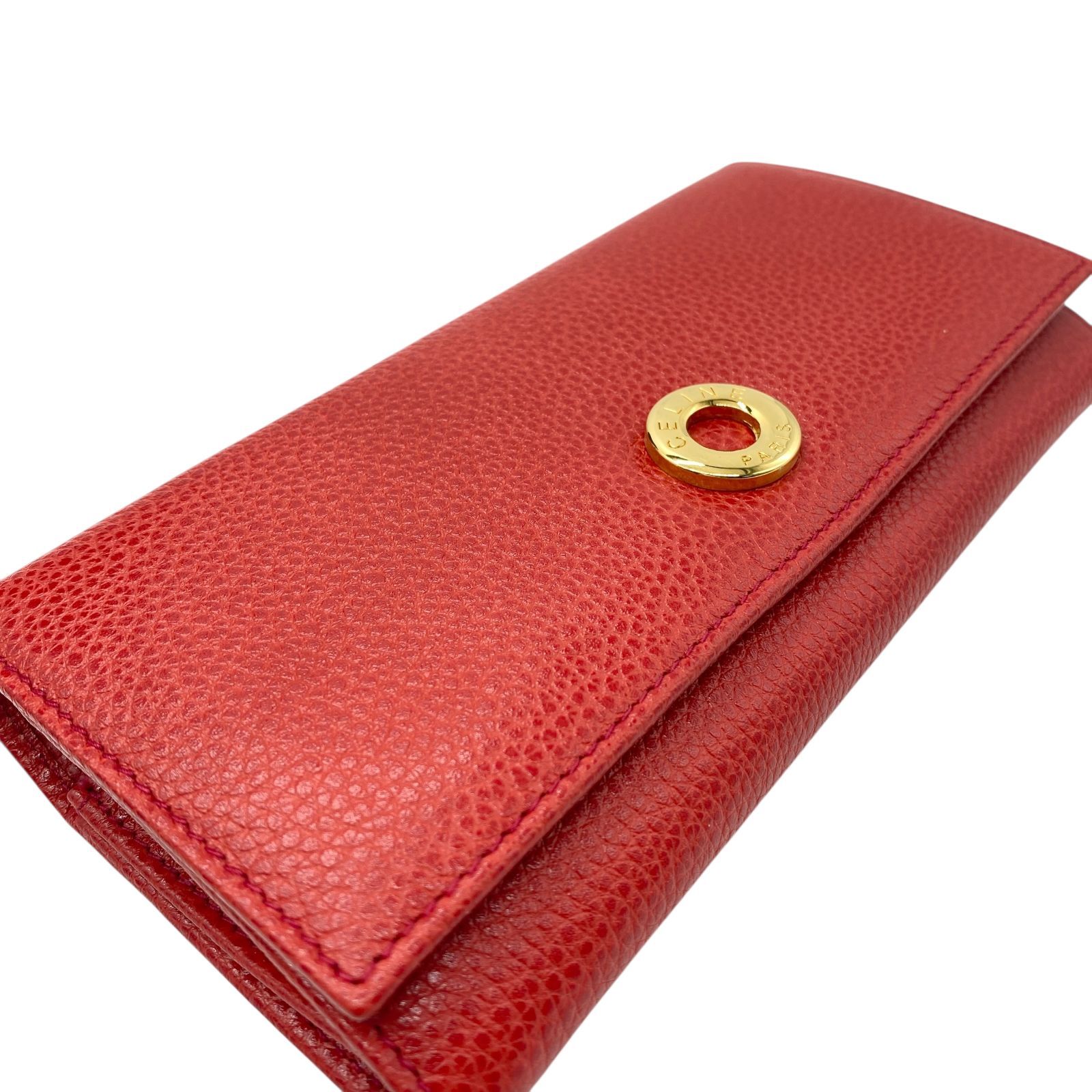 美品 CELINE セリーヌ 長財布 ロングウォレット サークルロゴ レザー