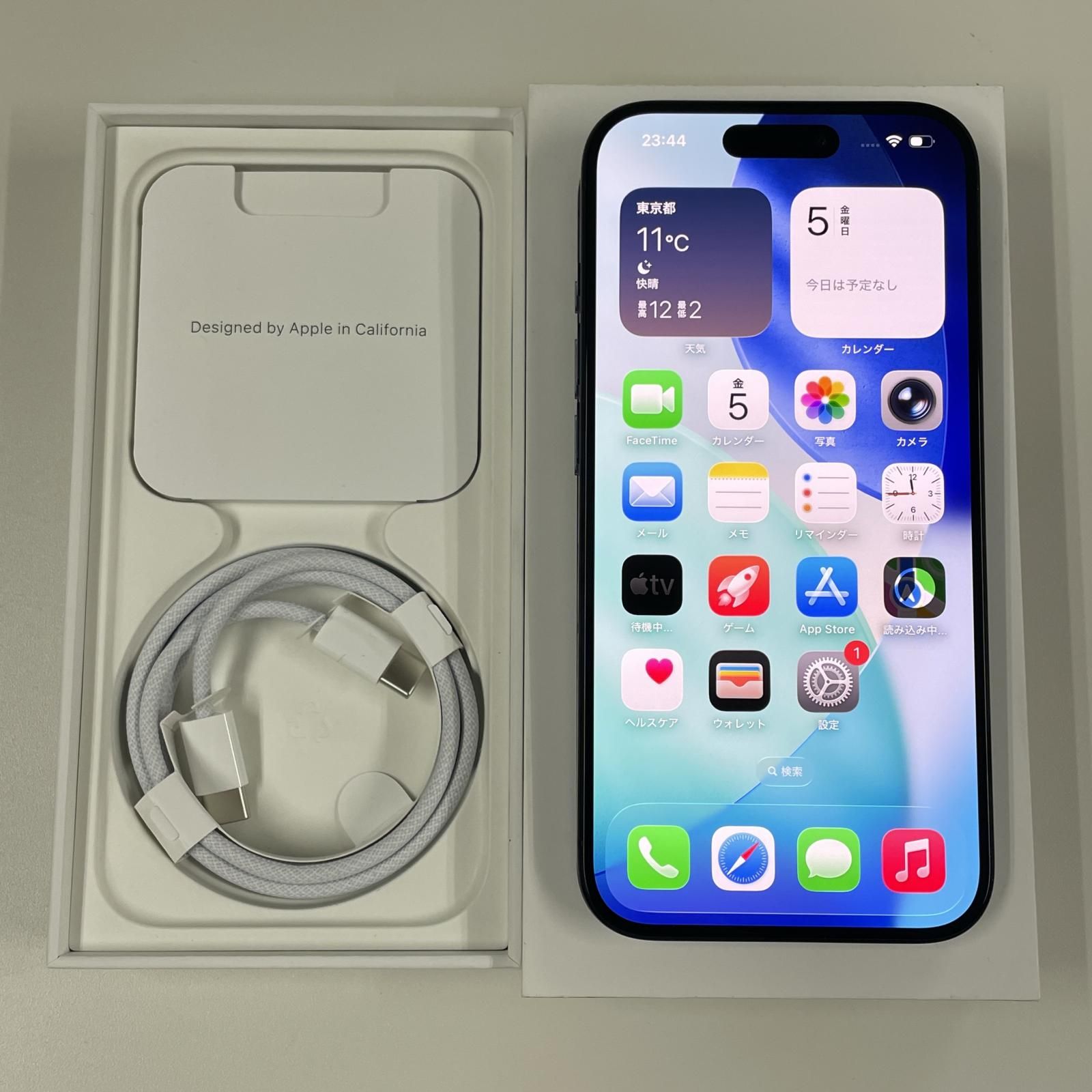 au iPhone 15 Pro 128 GB ブルーチタニウム