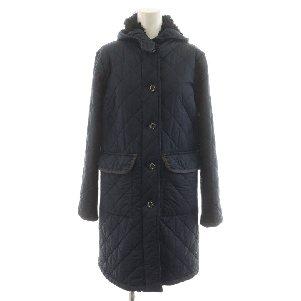 マッキントッシュ MACKINTOSH キルティングコート ロング丈 フード 中綿 裏ボア アウター 36 紺 ネイビー /AN50