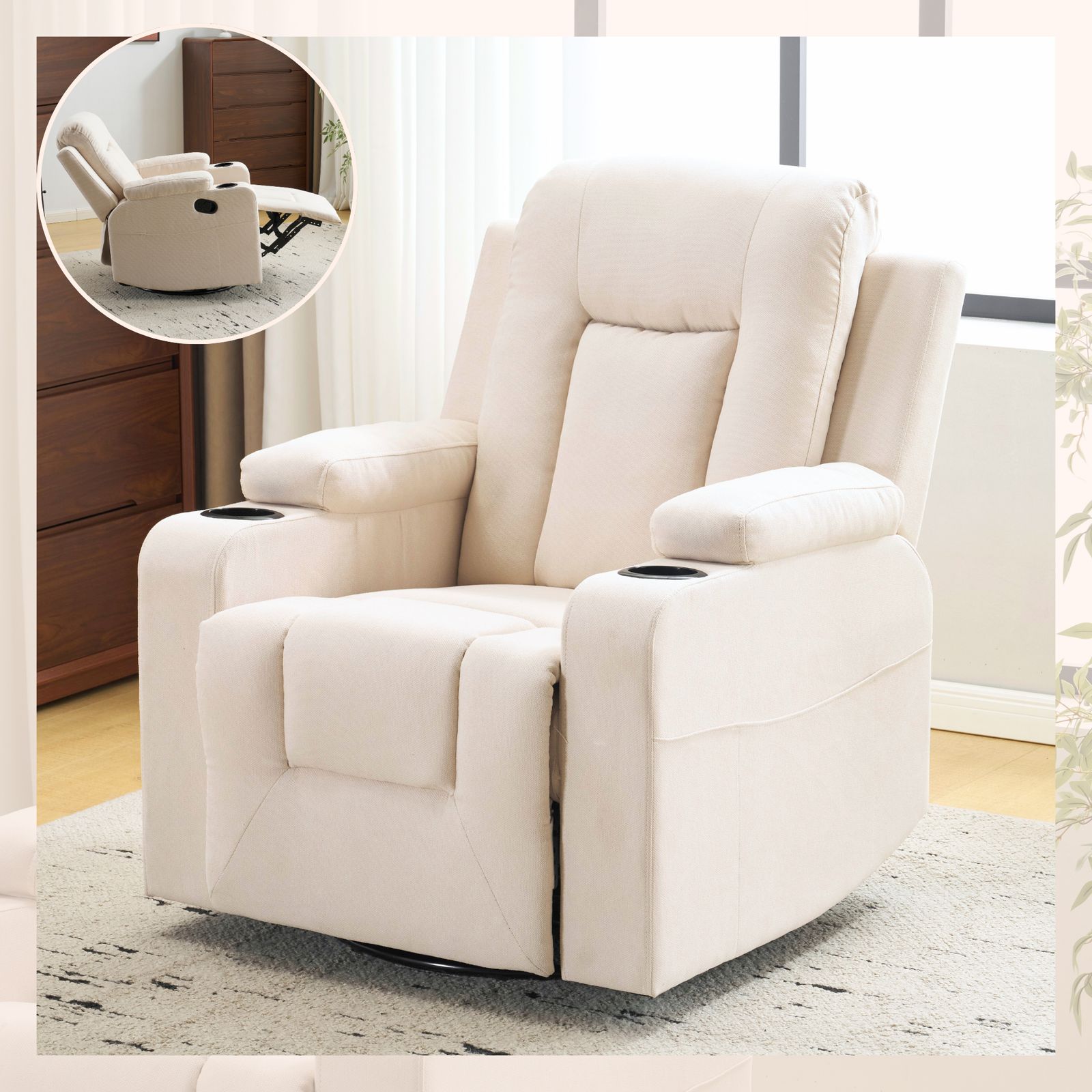 数量 リクライニングソファ 1人掛け ゲーミングチェア 165度調節 収納ポケット付き オットマン一体型 ふわふわファブリック グレー