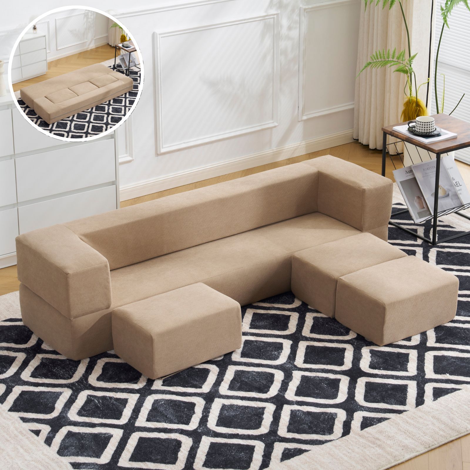 数量 ソファベッド 最大5人掛け フロアソファ コンパクト ローソファ こたつ用 完成品 軽量 高反発ウレタン グレー