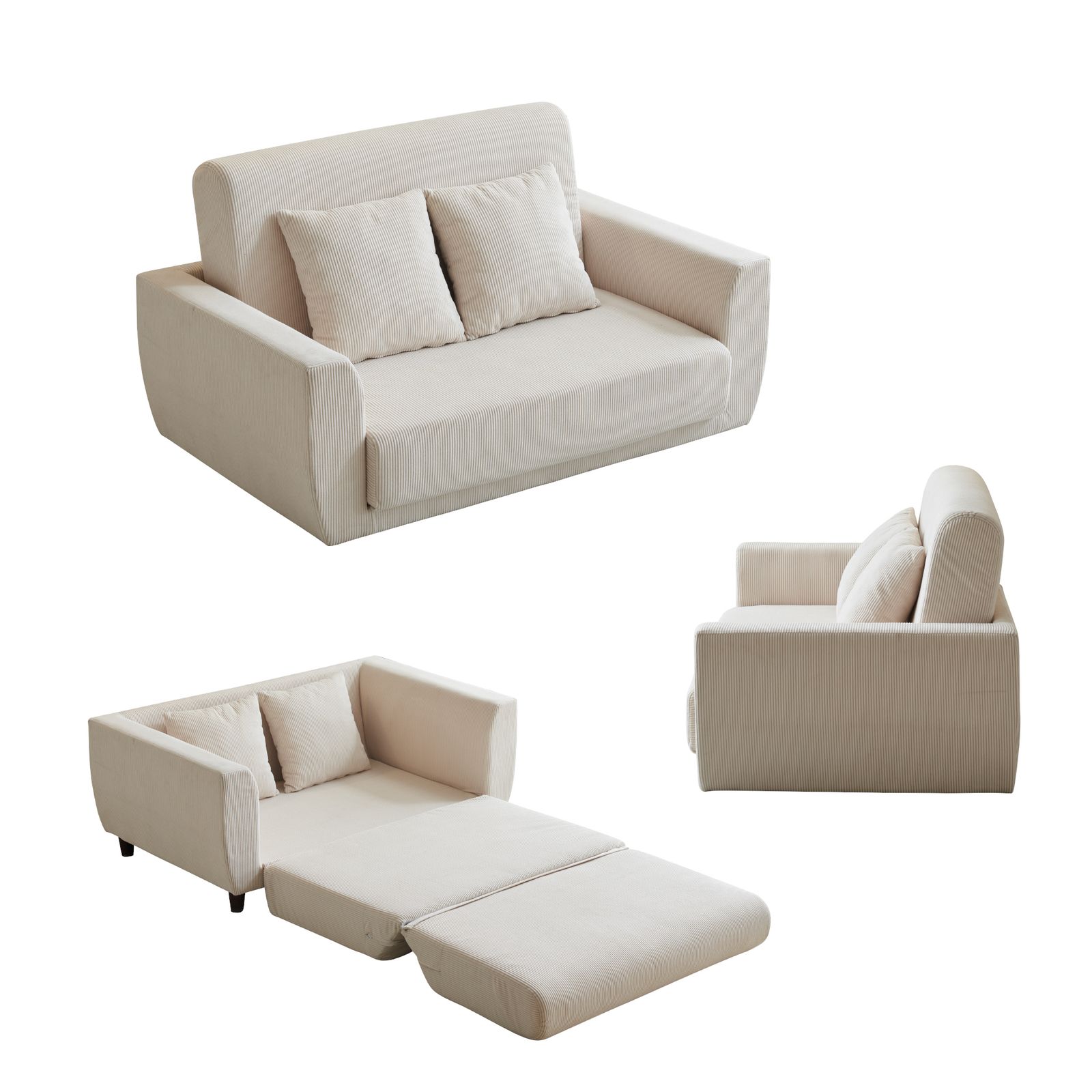 数量 ソファーベッド 2人掛け ソファベッド 3 way 折りたたみ コンパクト 抱き枕付き 圧力分散 線模様 取付 な脚