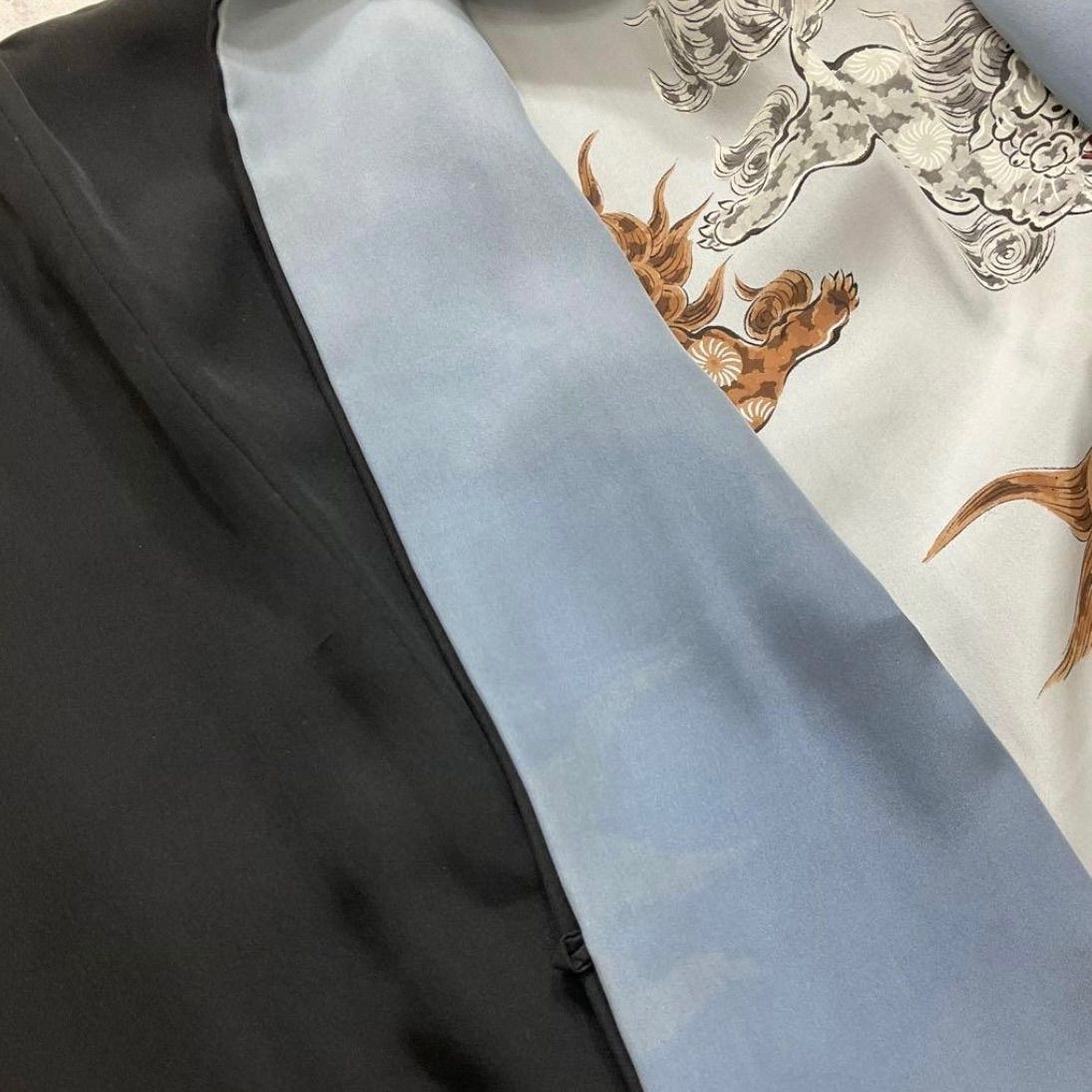  kimono one⬛️男前屋⬛️男黒紋付⬛️アンサンブル⬛️男着物⬛️男羽織⬛️羽二重⬛️正絹⬛️五つ紋⬛️裄68 5丈135 5 着物セット 着物 浴衣