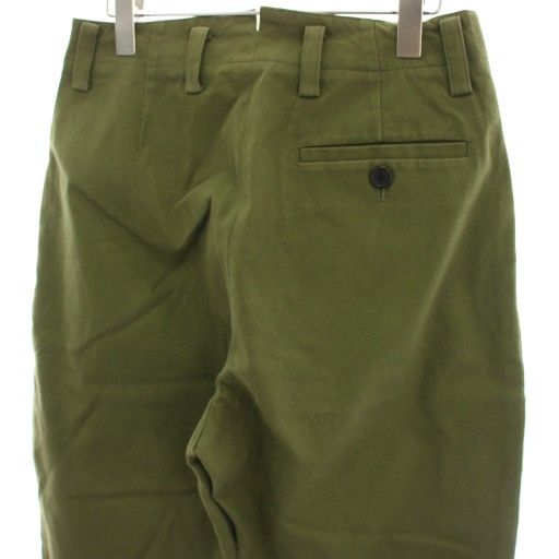 【中古】マーガレットハウエル 23AW WASHED COTTON TWILL テーパードパンツ タック 2 カーキ 578-4143003 /HN マーガレットハウエル MARGARET HOWELL 23AW WASHED COTTON TWILL
