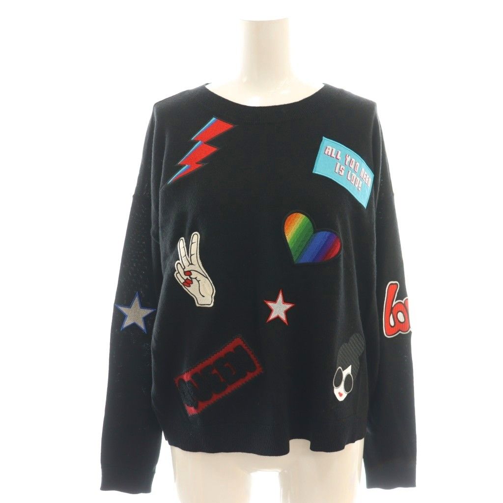 アリスオリビア alice + olivia ニット ワッペン プルオーバー XS