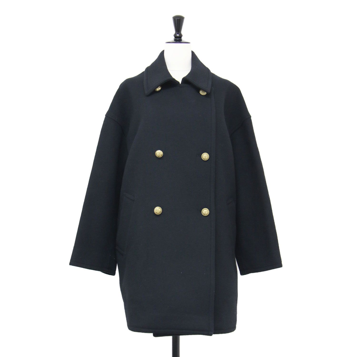 フレームワーク　Pコート最終値下げです。 FRAMe WORK フレームワーク コート ブラック 黒 サイズ:38(M) | 22秋冬