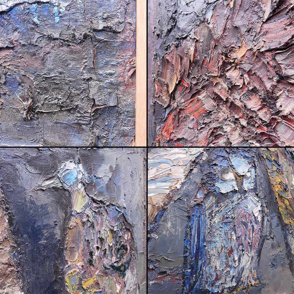 福島瑞穂 卸売 机上三羽 油彩60号 動物画 鳥 ふくろう 孔雀 美術館所蔵