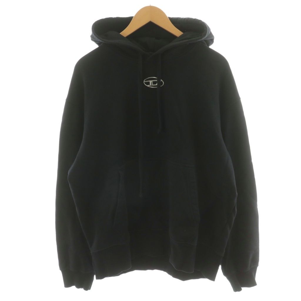 ディーゼル DIESEL S.MACS-HOOD-OD パーカー プルオーバー フロントロゴ L 黒 ブラック CLG 822 797 426 471 /AN31 ☆AA★