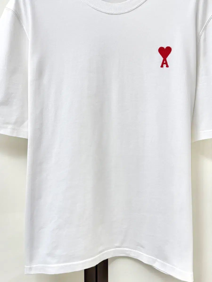 アミ オーバーサイズ ハートロゴ ストア 半袖Tシャツ 白 XL AMI