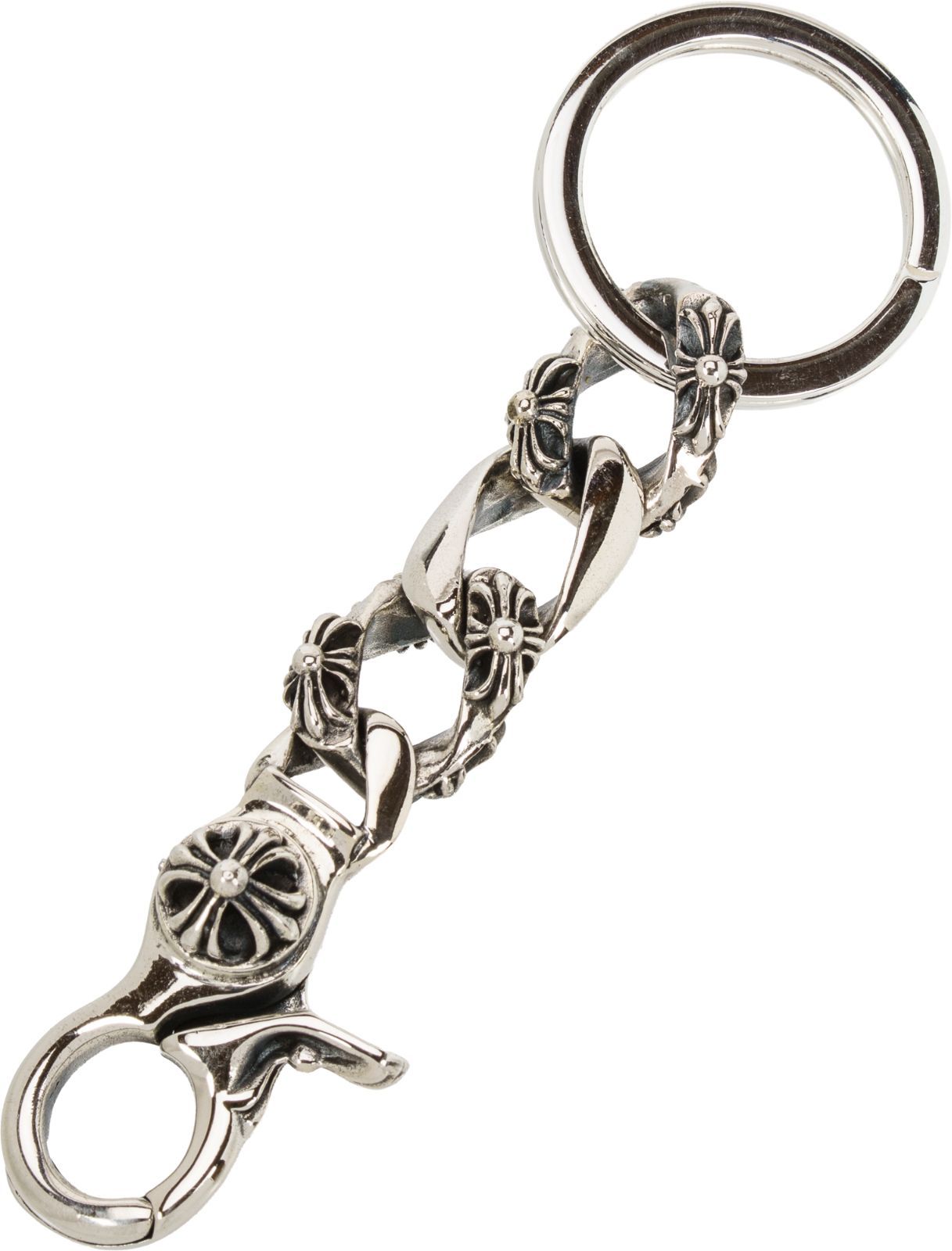 喜平×クロスの存在感 本格シルバー925 キーチェーン メンズ シルバー925 キーフック キーホルダー スターリング シルバー 925 3連 キヘイ 喜平 チェーン キーチャーム