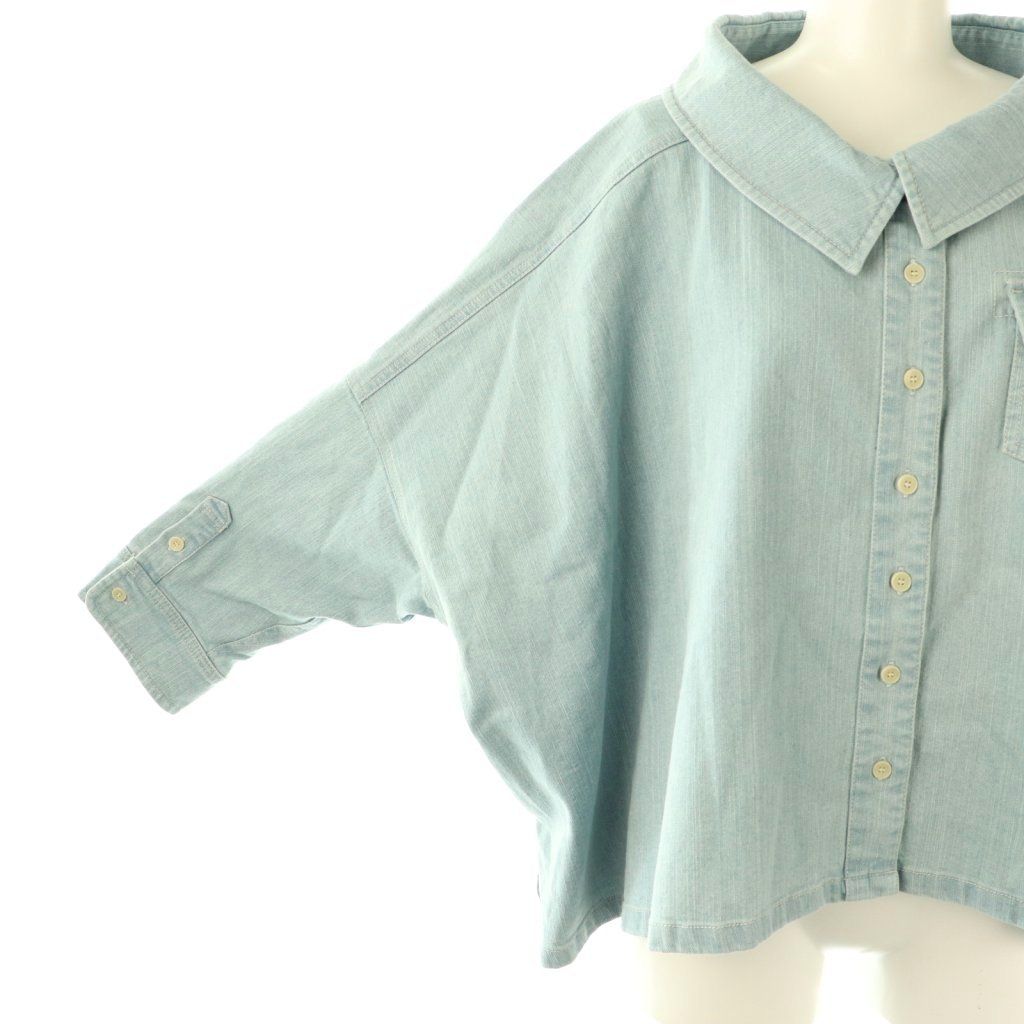 クーム COOMB ワイドデニムシャツ F ライトブルー /DO □GY57