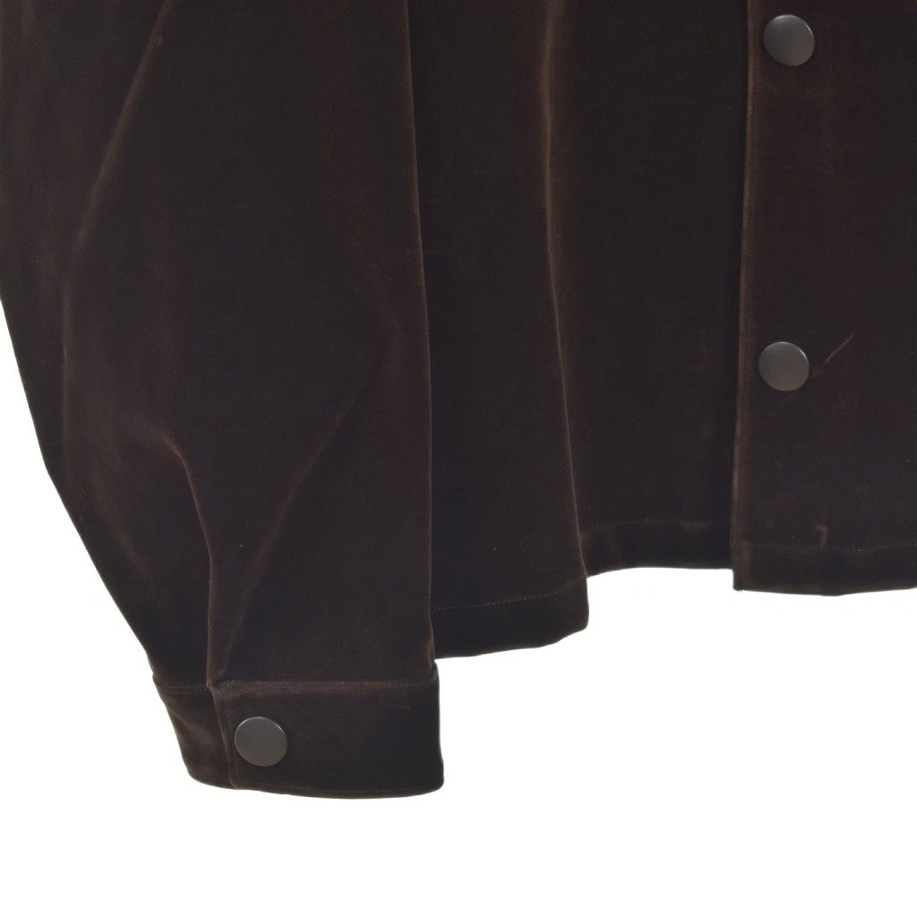 【中古】プラダ PRADA 23AW トライアングルロゴ ベルベット ジャケット M 茶 ブラウン SC657 S231 12HO ☆AA★ プラダ PRADA 23AW トライアングルロゴ ベルベット ジャケット M 茶